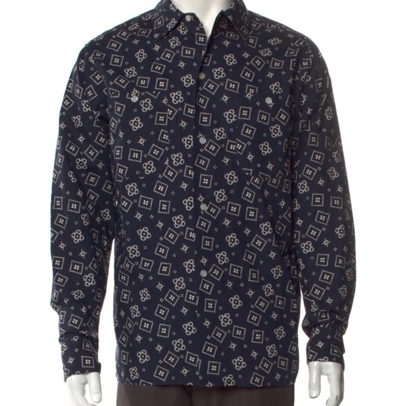 Fursac Printed Long Sleeve Dress Shirt Men’s Size Small - Picture 1 of 5